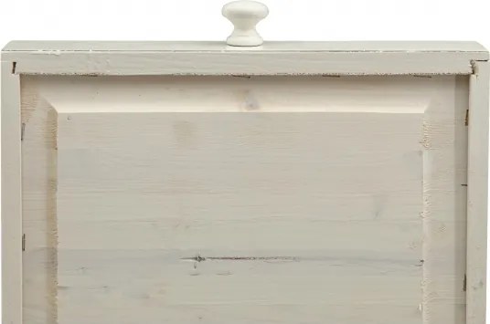 Masa fixa, L120 80 H80 cm, cu sertar, lemn masiv alb antichizat