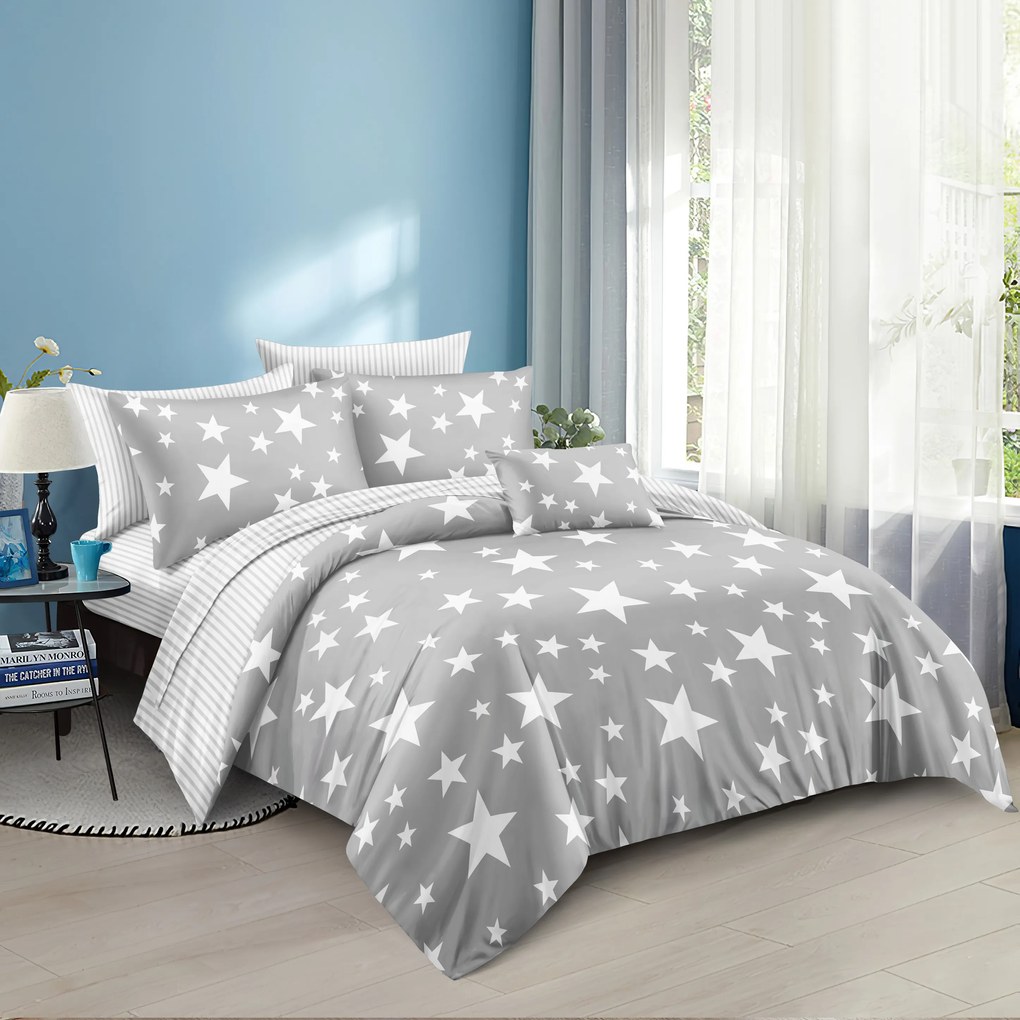 Lenjerie de pat din microfibra Culoare gri, BRAYDEN Dimensiune lenjerie de pat: 70 x 90 cm | 140 x 220 cm