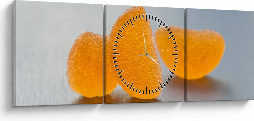 Tablou cu mandarine (cu ceas) (90x30 cm)