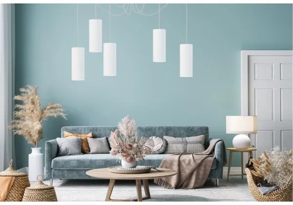 Lustră pe cablu ZIK 5xE27/40W/230V albă