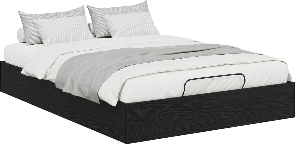 vidaXL Cadru de pat otoman Stejar Negru 203 x 120 x 25 cm
