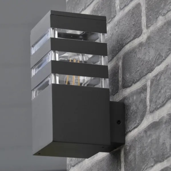 Aplica de perete exterior TEKSAS 1xE27/12W/230V IP44 antracit