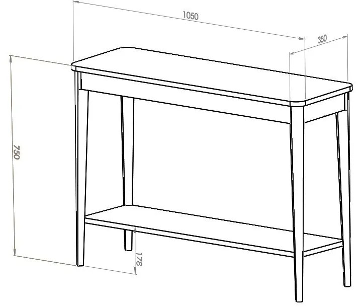 Consolă Ragaba Ashme, lățime 85 cm, albastru grafit