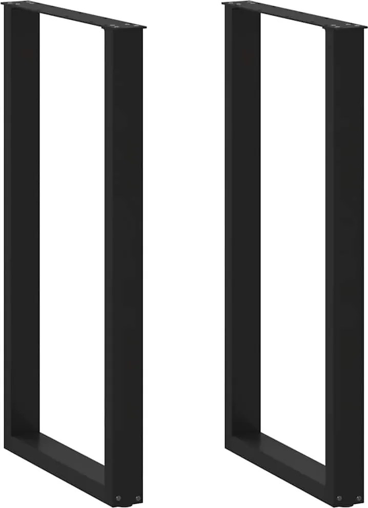 vidaXL Picioare de masă de bar în formă de U, 2 buc., negru, 60 x (110-111) cm, oțel