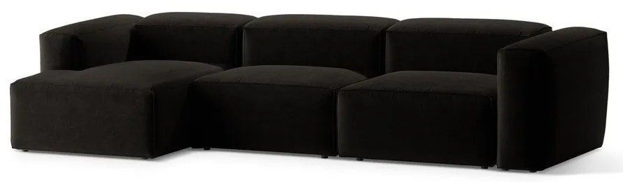 Colțar negru (cu colț pe partea stângă/cu șezlong) Bergamo – Cosmopolitan Design