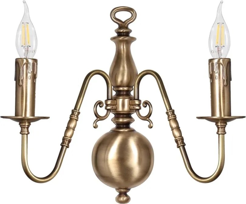 Aplica de perete clasic elegant din alama masiva Flemish