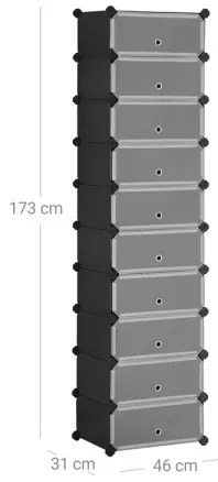 Raft modular BOXIFY cu sertare, negru