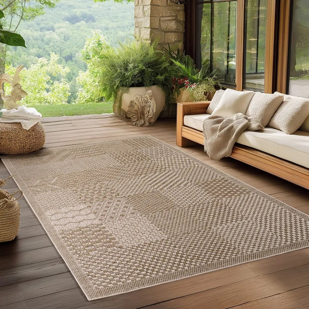 Covor pentru exterior și interior bej 140x200 cm Ibiza 1902 – Ayyildiz Carpets