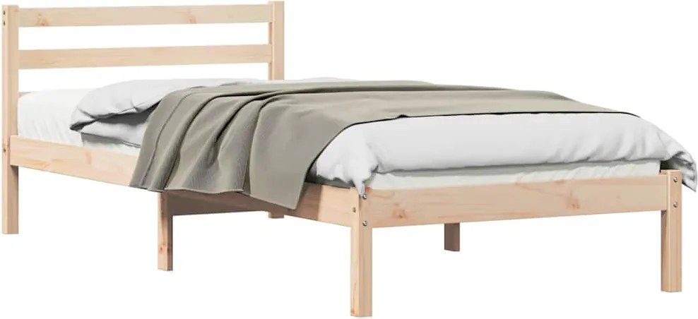 vidaXL Cadru de pat Maro 225,5 x 105,5 x 69,5 cm Lemn de pin masiv
