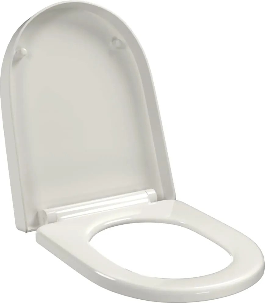 vidaXL Capac WC, închidere silențioasă, eliberare rapidă, alb, pătrat