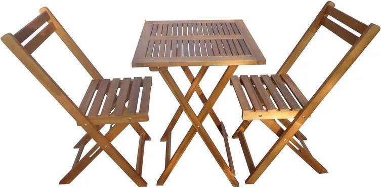Masa cu 2 scaune pentru gradina Bistro, lemn, pliabile