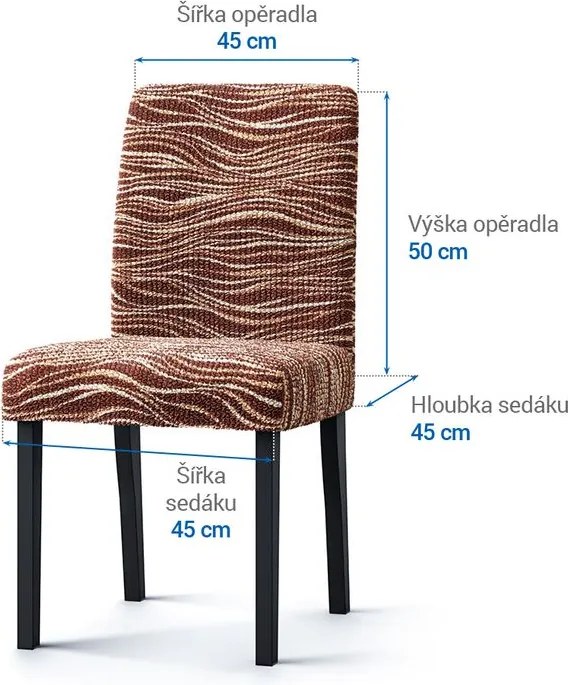 Gaico Huse bielastice UNIVERSO NOU dungi maro scaun cu spatar 2 buc (45 x 45 x 50 cm)