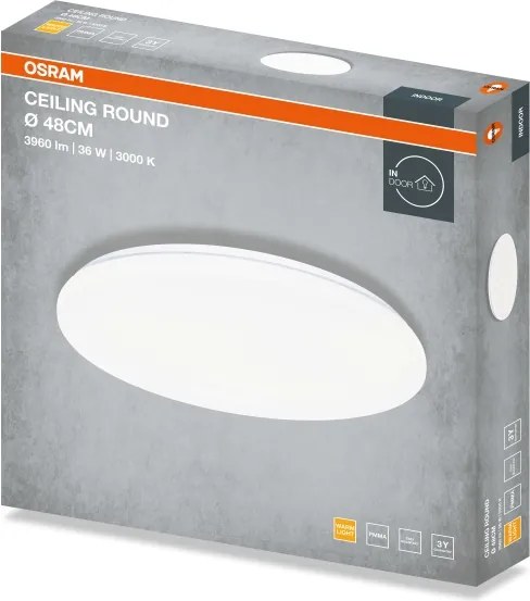 Osram - Plafonieră LED rotundă CEILING ROUND, 36 W, 230 V, 3000 K, Ø 48 cm, albă