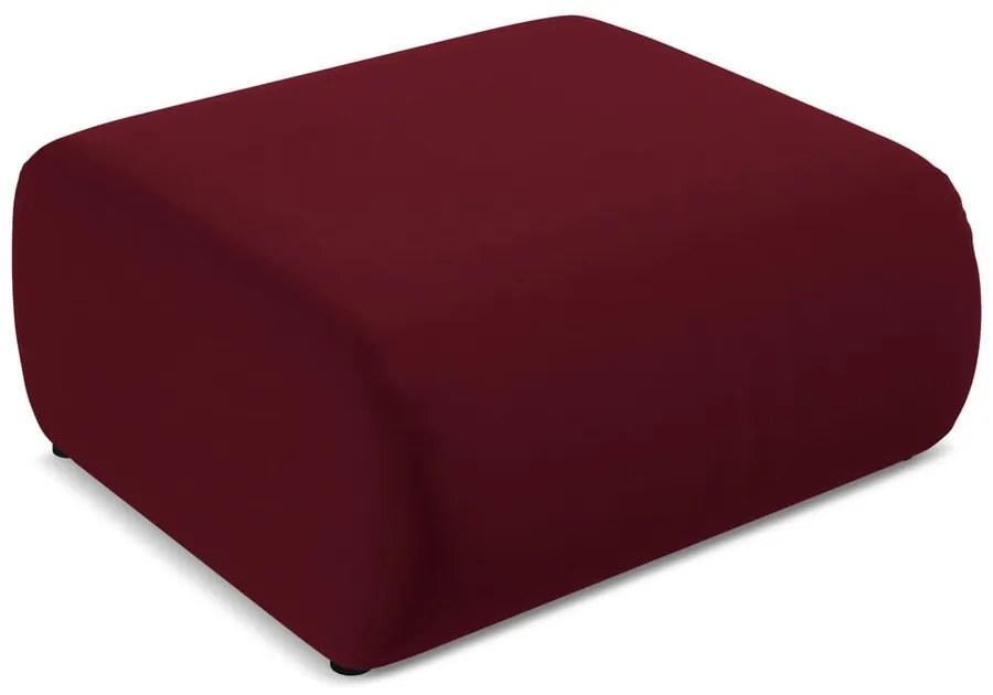 Taburet burgundy cu tapițerie din catifea Ekahi – Makamii