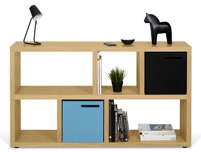 Bibliotecă în culoare naturală cu aspect de lemn de stejar 150x83 cm Berlin – TemaHome