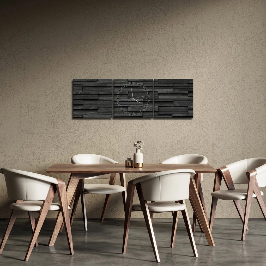 Tablou - Textura pietrei (cu ceas) (90x30 cm)