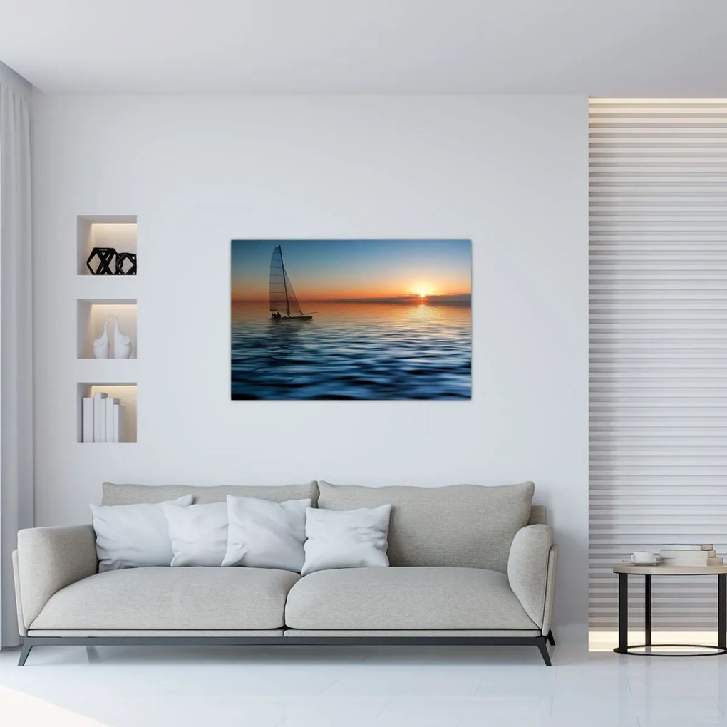 Tablou - Bărci cu vele pe mare (90x60 cm)