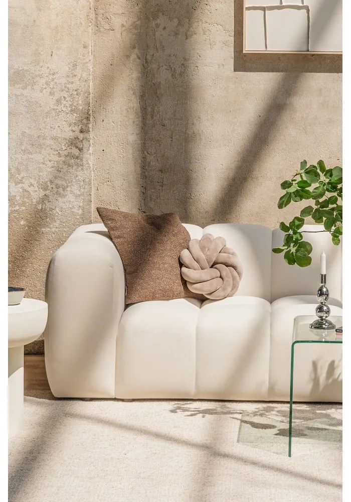 Canapea taupe cu tapițerie din catifea 225 cm Cube – Bonami Selection