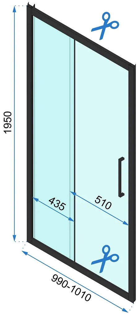 Cabina de dus Rapid Slide Negru 100x80cm, Rea