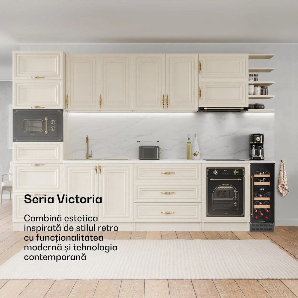 Klarstein Vinovilla Victoria 17 Built-In Duo Vilhelmine Edition, vinotecă, 17 sticle, ușă de sticlă