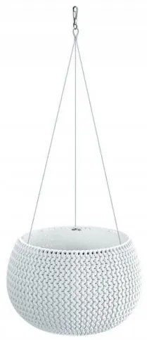 Ghiveci decorativ cu lant, rotund, alb, 23.9x16.1 cm, Splofy Bowl WS