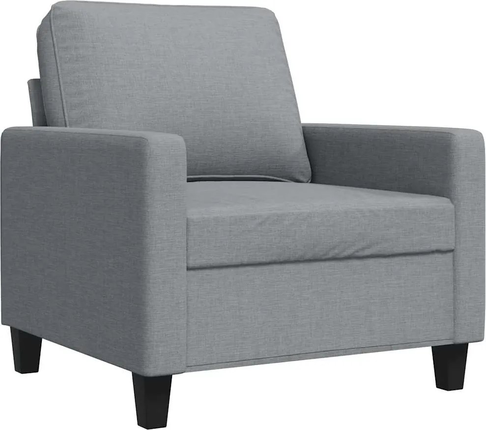 vidaXL Fotoliu canapea, gri deschis, 60 cm, material textil