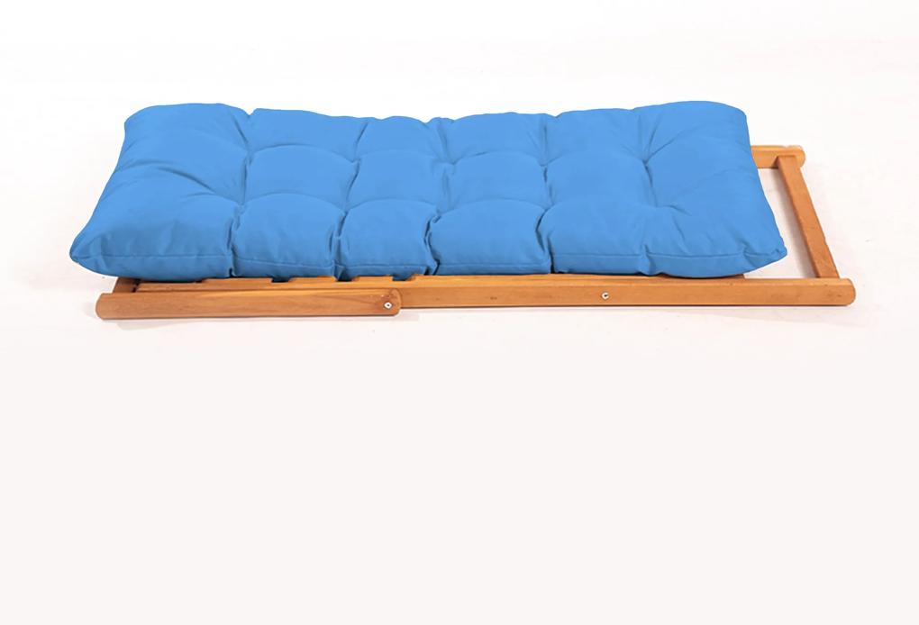 Scaun gradina Relax haaus V1, Albastru/Natural, L 59 x l 44 x H 90 cm