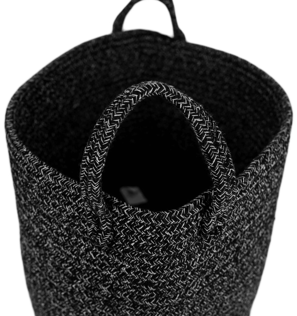 TEMPO-KONDELA TIAGON, coş tricotat, negru, 30x26 cm