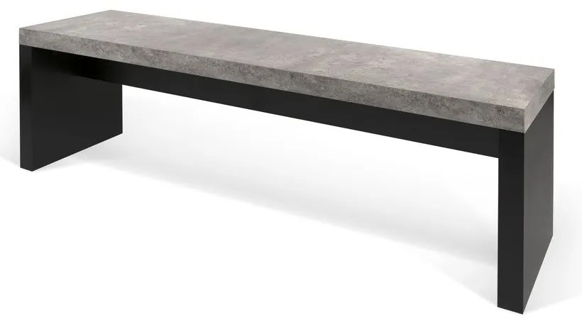 Bancă în decor de beton TemaHome Detroit, 140 x 43 cm, negru - gri