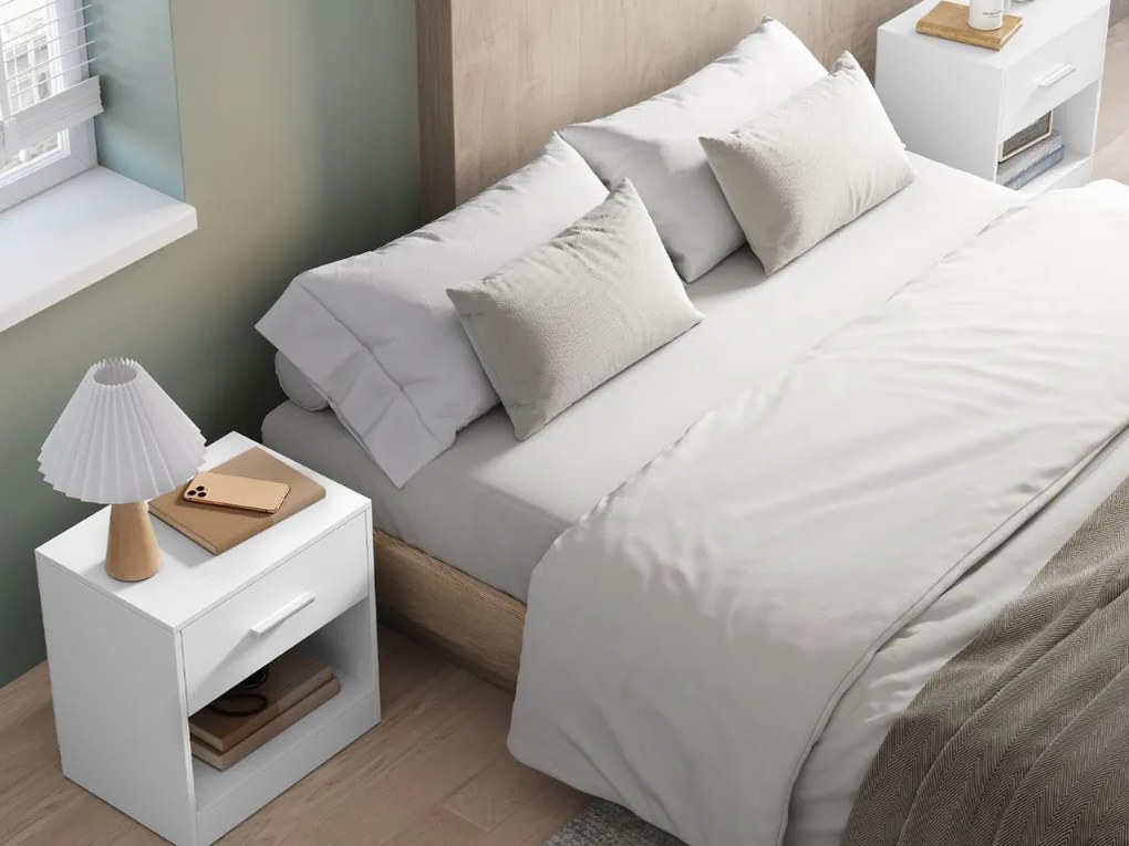 Noptiere NOVERA set 2 buc 39x28 cm, alb