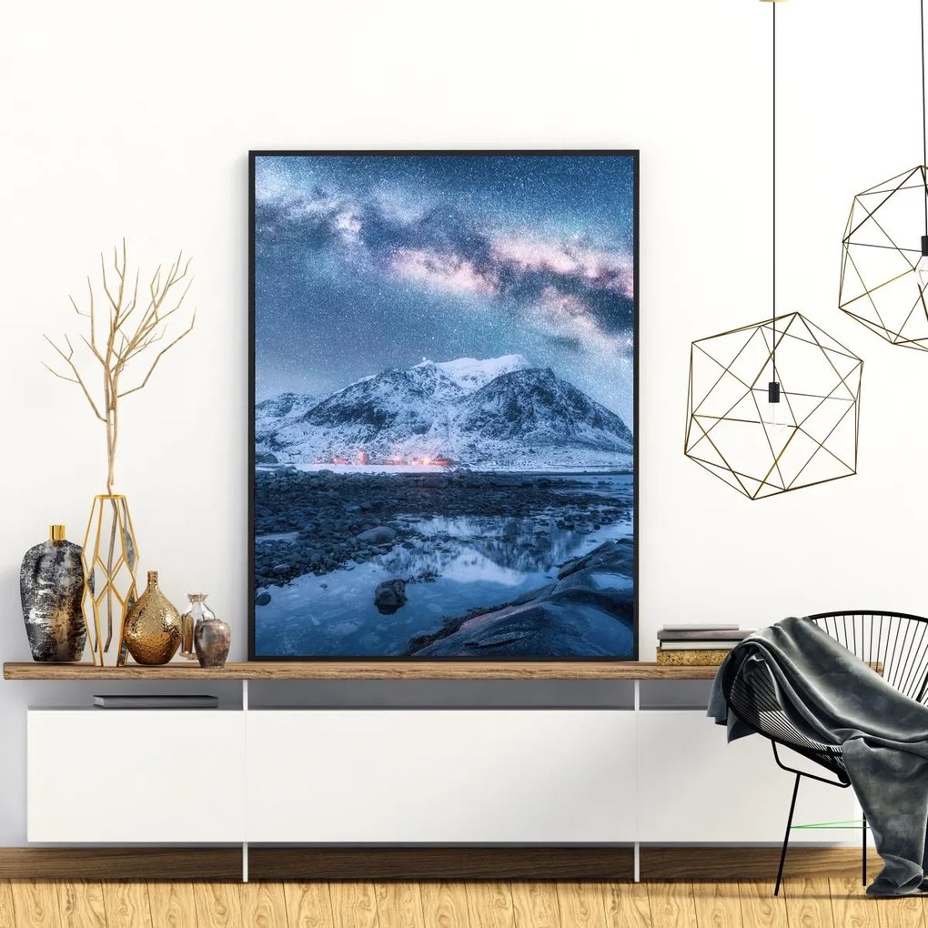 Poster - Munte sub cerul cu stele (A4)