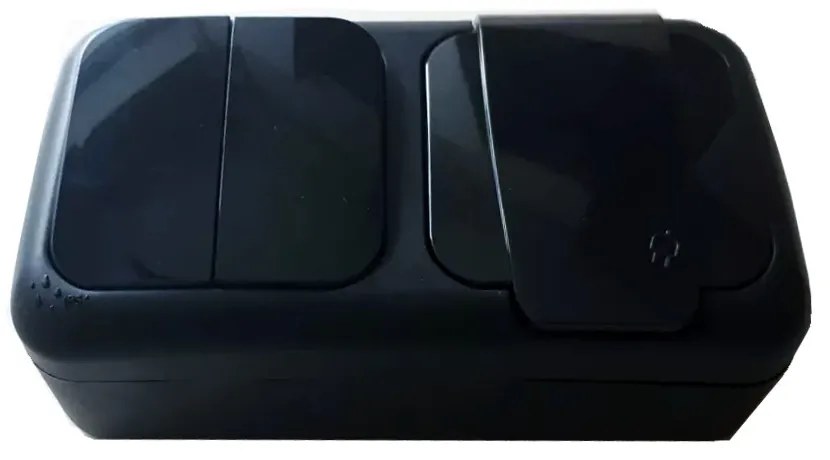 Comutator + Priza IP54 Palmiye Viko, PT, negru