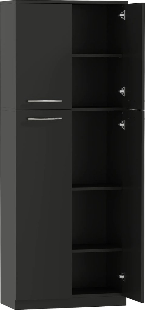HOMCOM Mobilier de depozitare cu 2 dulapuri și rafturi reglabile din lemn negru | Aosom Romania