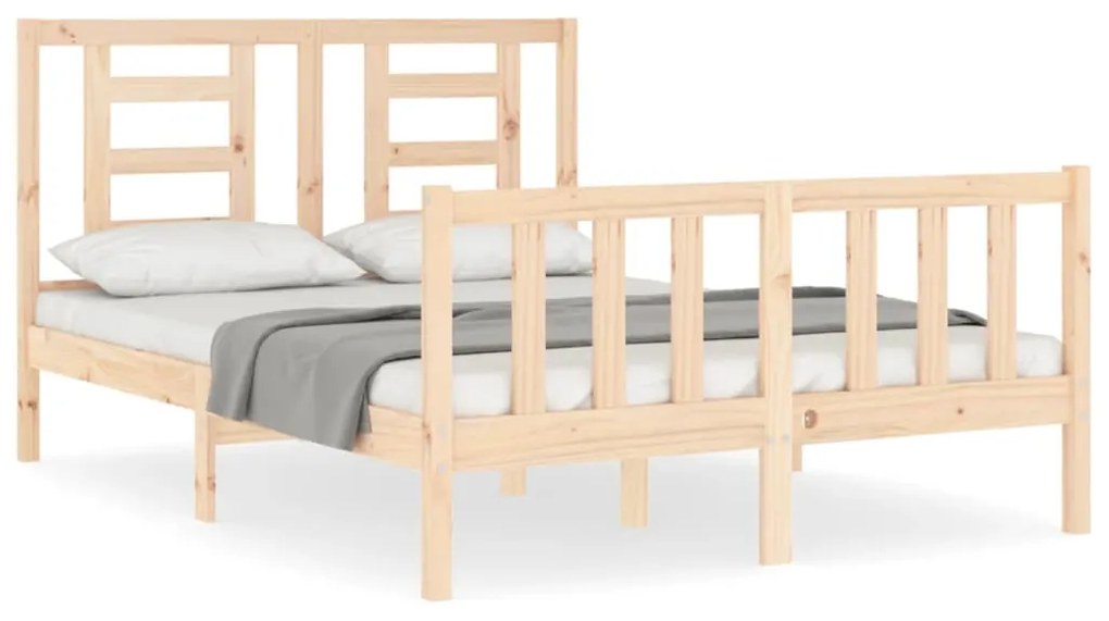 3192876 vidaXL Cadru de pat cu tăblie, 120x200 cm, lemn masiv