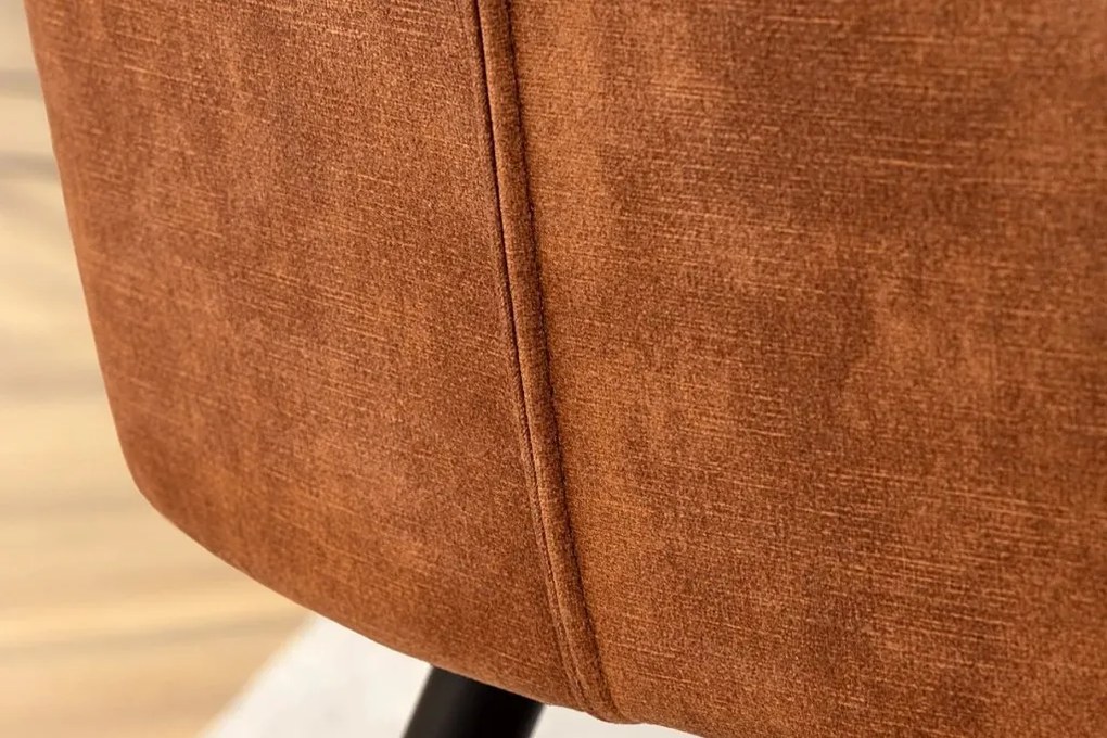 Set de 2 scaune elegante Turin catifea maro ruginiu