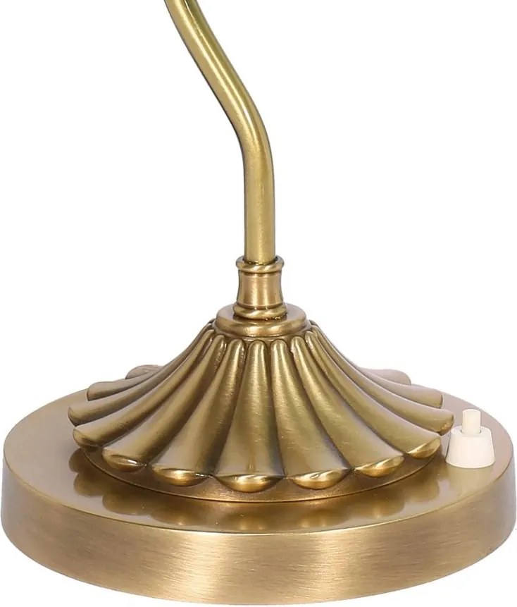 Lampa de birou din alama si sticla verde Banker