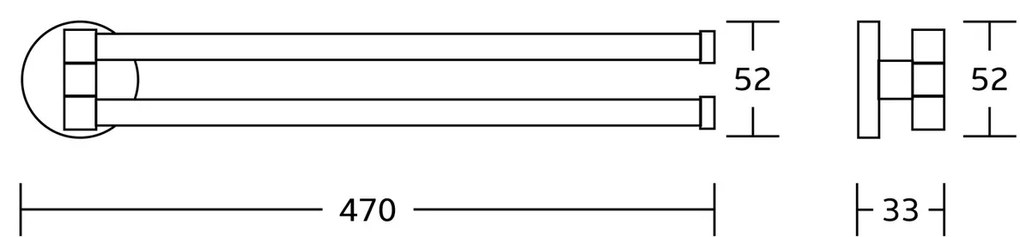 AQUALINE SB121 Samba suport rotativ dublu pentruprosoape, 45 cm, argintiu
