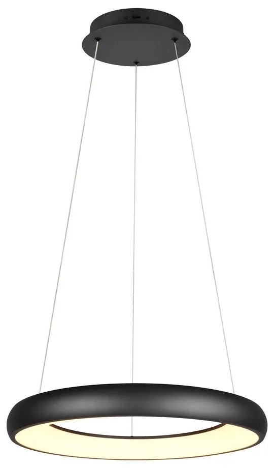 Lustră negru-mat LED cu intensitate reglabilă cu abajur din metal ø 62 cm Cardona – Trio