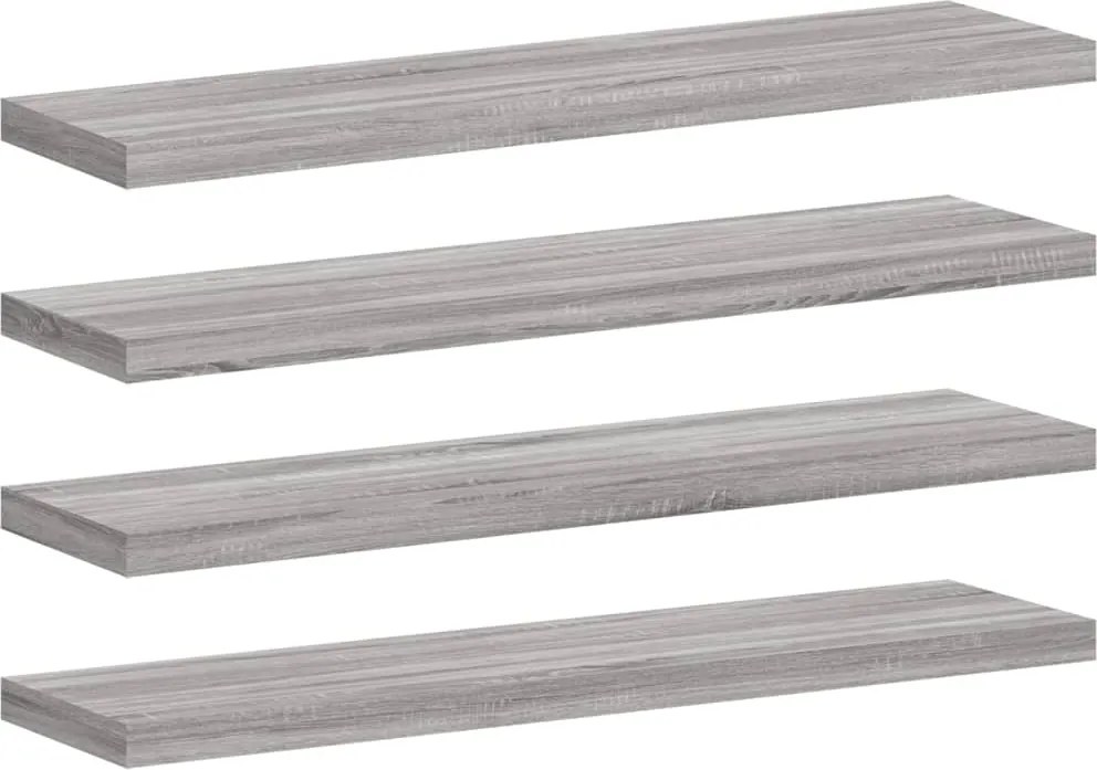 vidaXL Rafturi de perete, 4 buc., gri sonoma, 40x10x1,5 cm, lemn