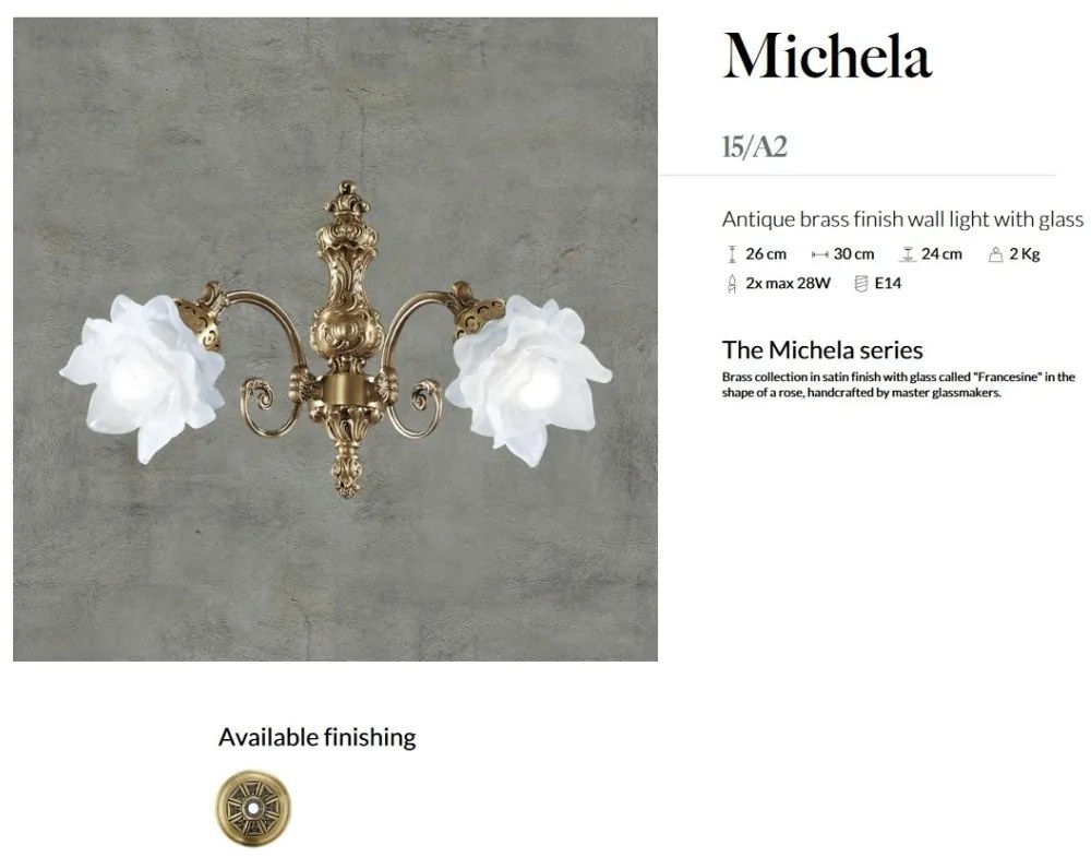 Aplica de perete LUX design clasic realizata manual Michela
