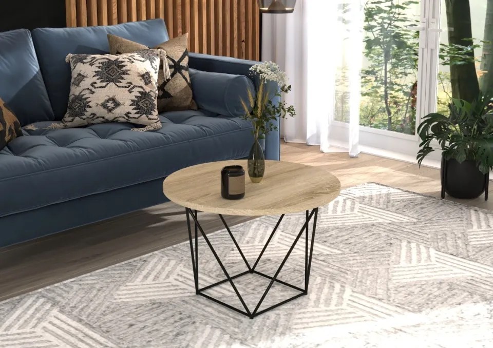 Masuta de cafea, LIAM, ADRK Furniture (Culoare: Alb / Negru)