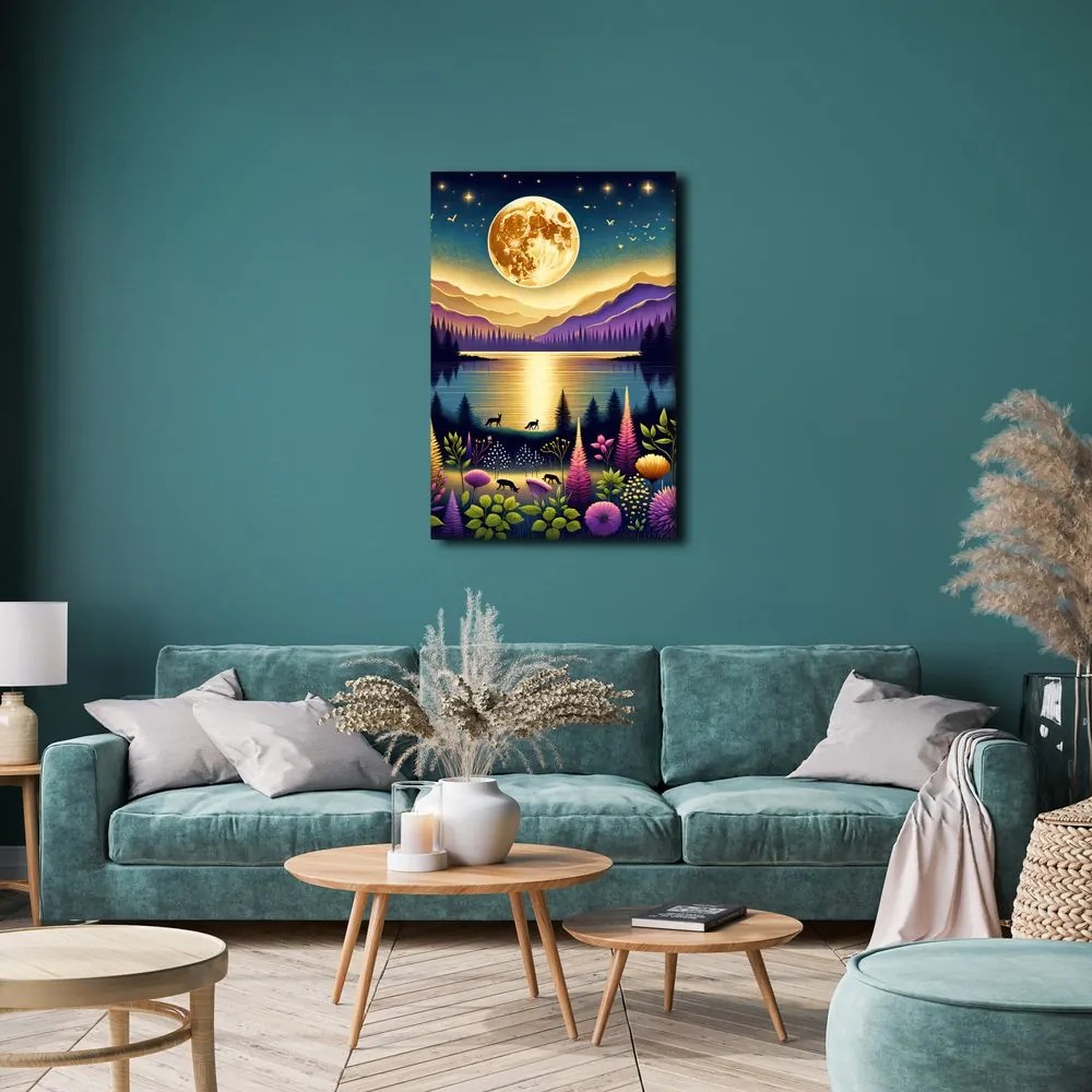 Tablou peisaj nocturn magic cu lună
