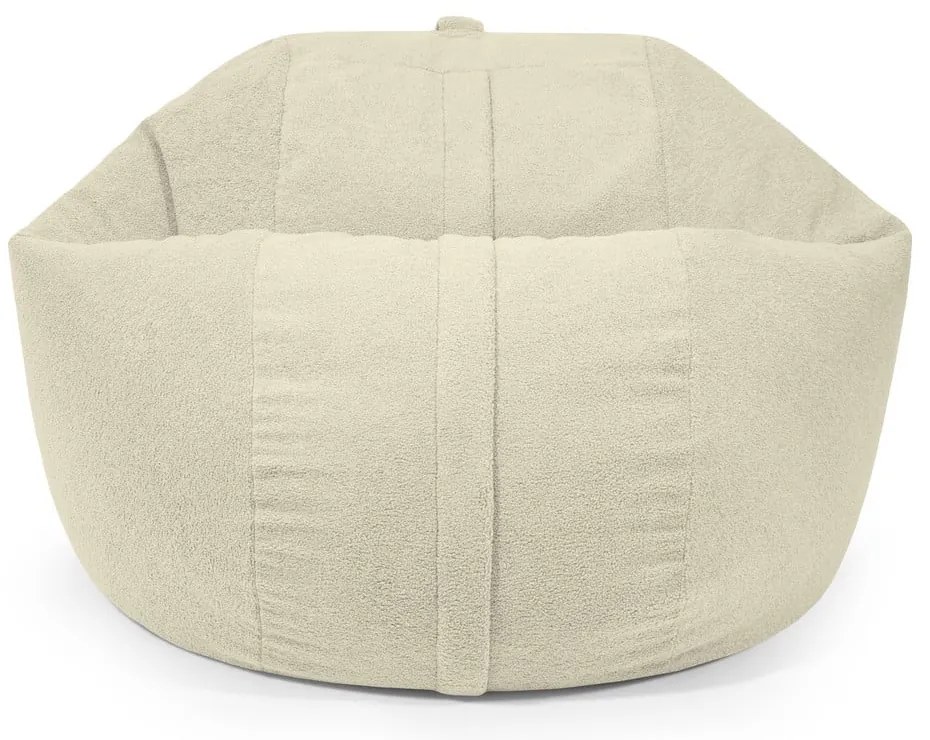 Fotoliu bean bag crem cu tapițerie din țesătură bouclé Roll 135 – SLOWDOWN