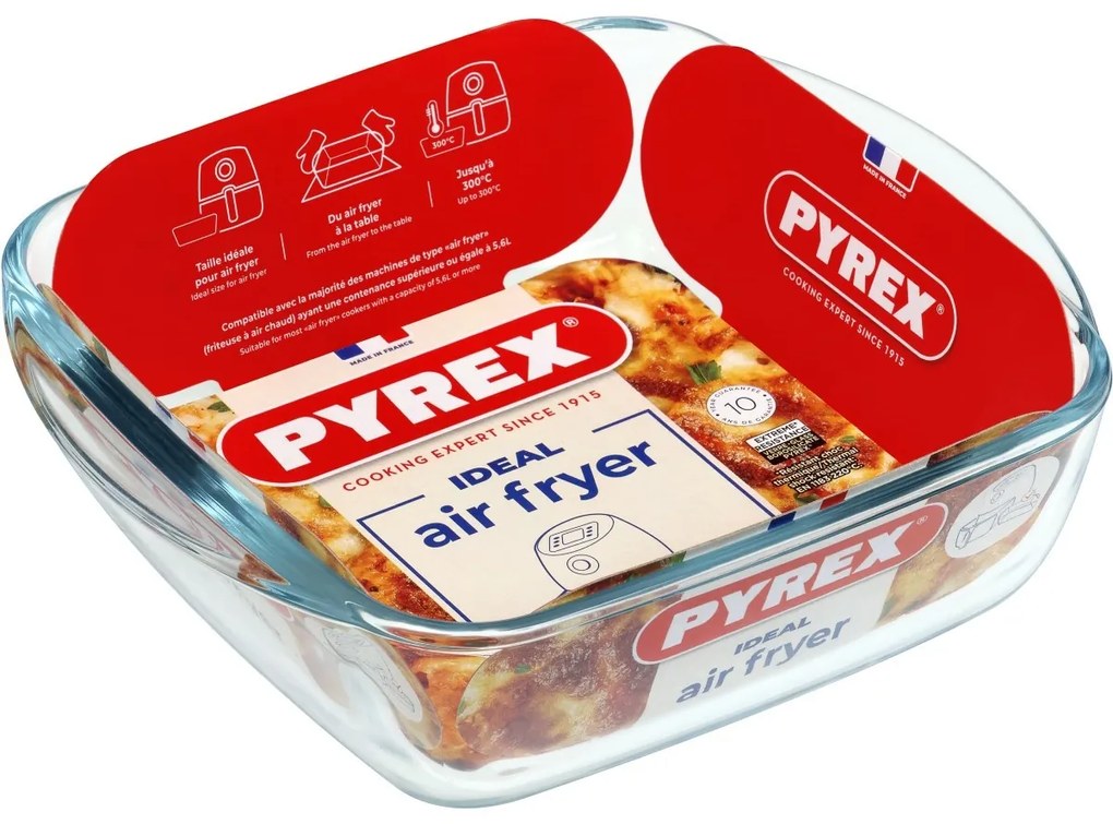 Pyrex Vas de copt pătrat Air Fryer 1 l, 20 x 17 x 6 cm, 1 l