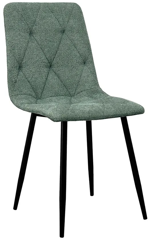 Scaun de sufragerie verde NAOMI BORG cu picioare negre