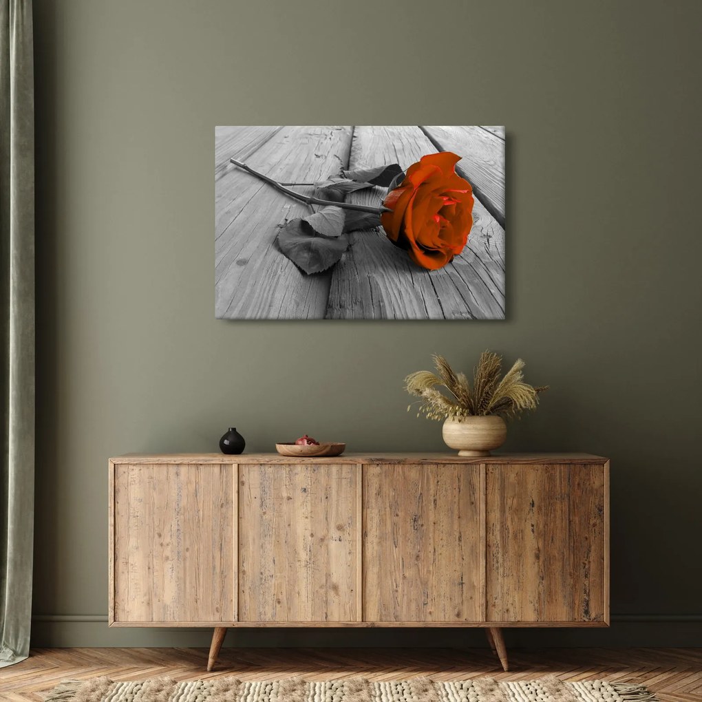 Tablou - Trandafir portocaliu (90x60 cm)