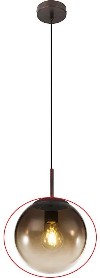Globo 15865-5G2 - Abajur de schimb VARUS, Ø 20 cm, maro fumuriu