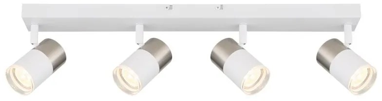 Plafoniera cu 4 Spoturi directionabile BRISBON nickel/alb