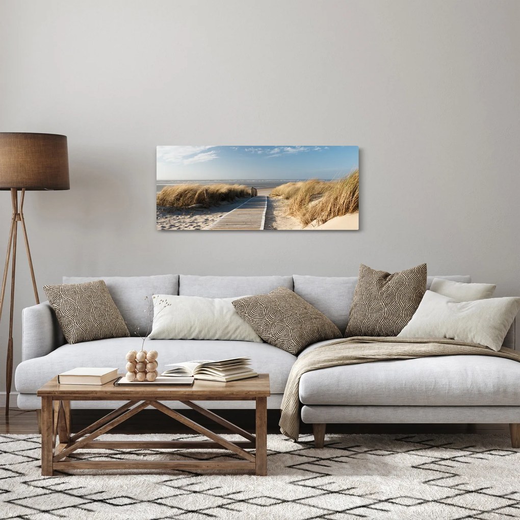 Tablou - Plaja cu nisip de pe insula Langeoog, Germania (120x50 cm)