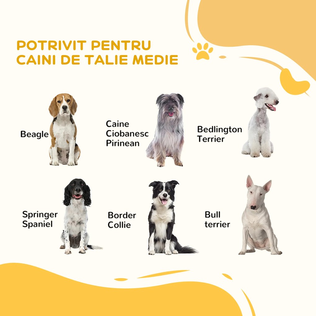 PawHut Poartă pentru Câini cu 3 Panouri și Sistem Dublu de Închidere, Barieră pentru Câini pentru Scări, Uși, Holuri, 206x90 cm, Alb | Aosom Romania